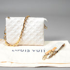 Louis Vuitton ルイヴィトン / 美品 クッサン PM / M21769 / WHITE 白 レザー ショルダーバッグ モノグラム