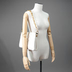 Louis Vuitton ルイヴィトン / 美品 クッサン PM / M21769 / WHITE 白 レザー ショルダーバッグ モノグラム