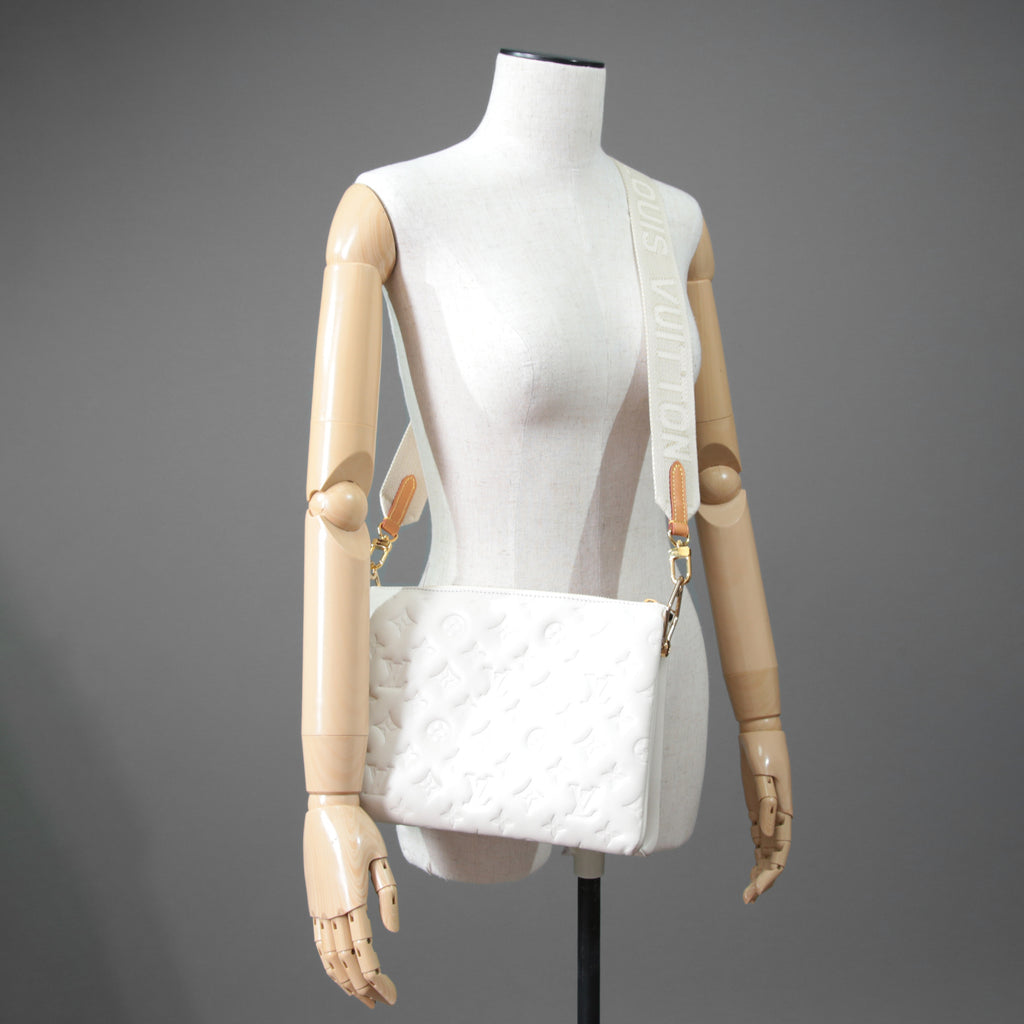 Louis Vuitton ルイヴィトン / 美品 クッサン PM / M21769 / WHITE 白 レザー ショルダーバッグ モノグラム