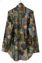 極美品 UMA WANG ユマワン / 2024AW Tab Shirt / UM1503 / 総柄 レギュラーカラー シャツ / size S (ARMY GREEN)