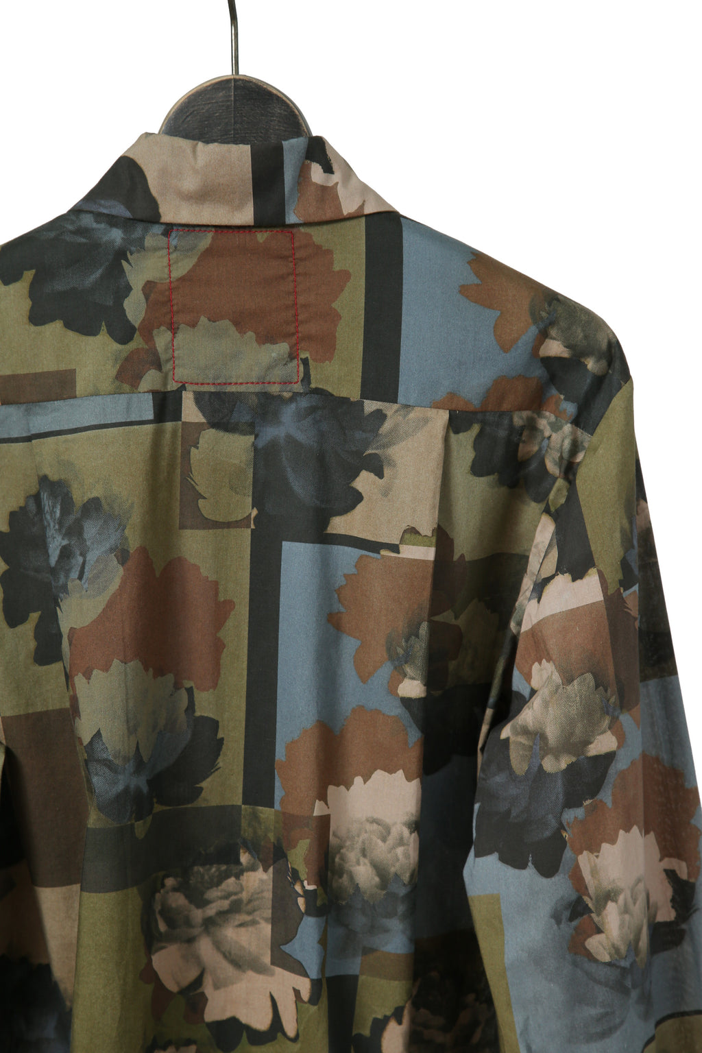 極美品 UMA WANG ユマワン / 2024AW Tab Shirt / UM1503 / 総柄 レギュラーカラー シャツ / size S (ARMY GREEN)