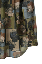 極美品 UMA WANG ユマワン / 2024AW Tab Shirt / UM1503 / 総柄 レギュラーカラー シャツ / size S (ARMY GREEN)