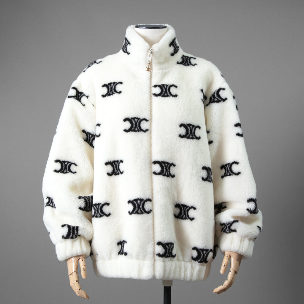CELINE セリーヌ /  トリオンフ エコファー フリース ジップアップ ジャケット / 2Y983389U / size S (WHITE) ユニセックス