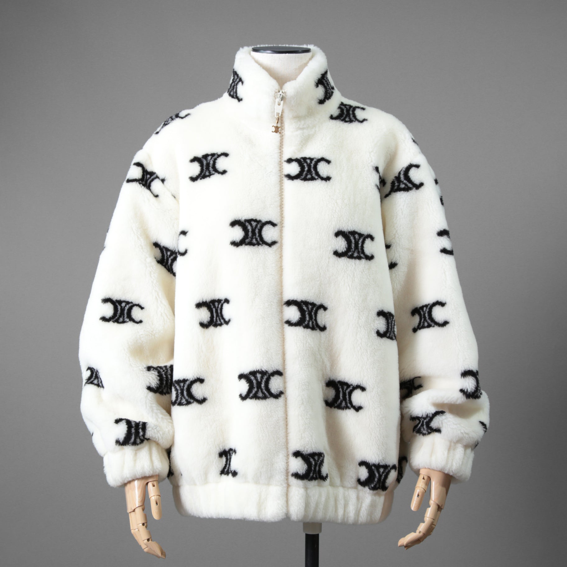 CELINE セリーヌ /  トリオンフ エコファー フリース ジップアップ ジャケット / 2Y983389U / size S (WHITE) ユニセックス