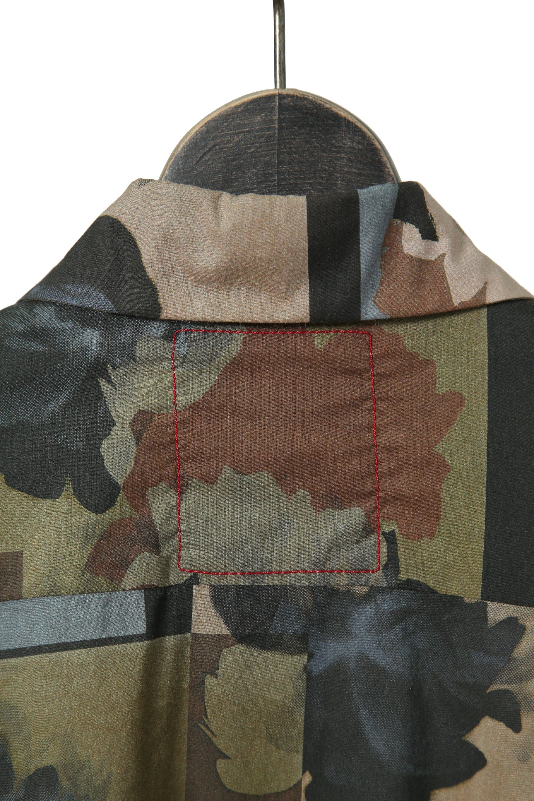 極美品 UMA WANG ユマワン / 2024AW Tab Shirt / UM1503 / 総柄 レギュラーカラー シャツ / size S (ARMY GREEN)