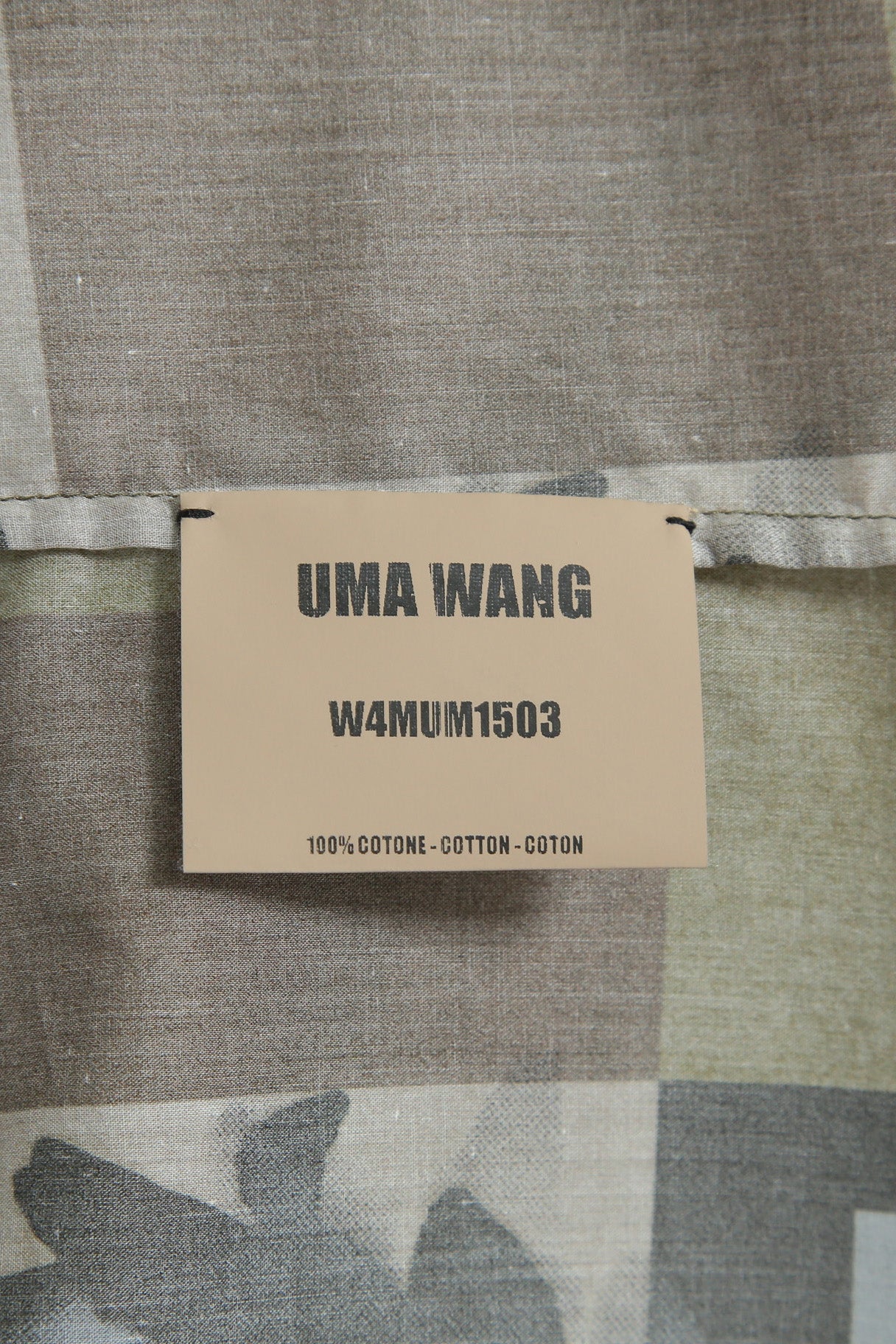 極美品 UMA WANG ユマワン / 2024AW Tab Shirt / UM1503 / 総柄 レギュラーカラー シャツ / size S (ARMY GREEN)