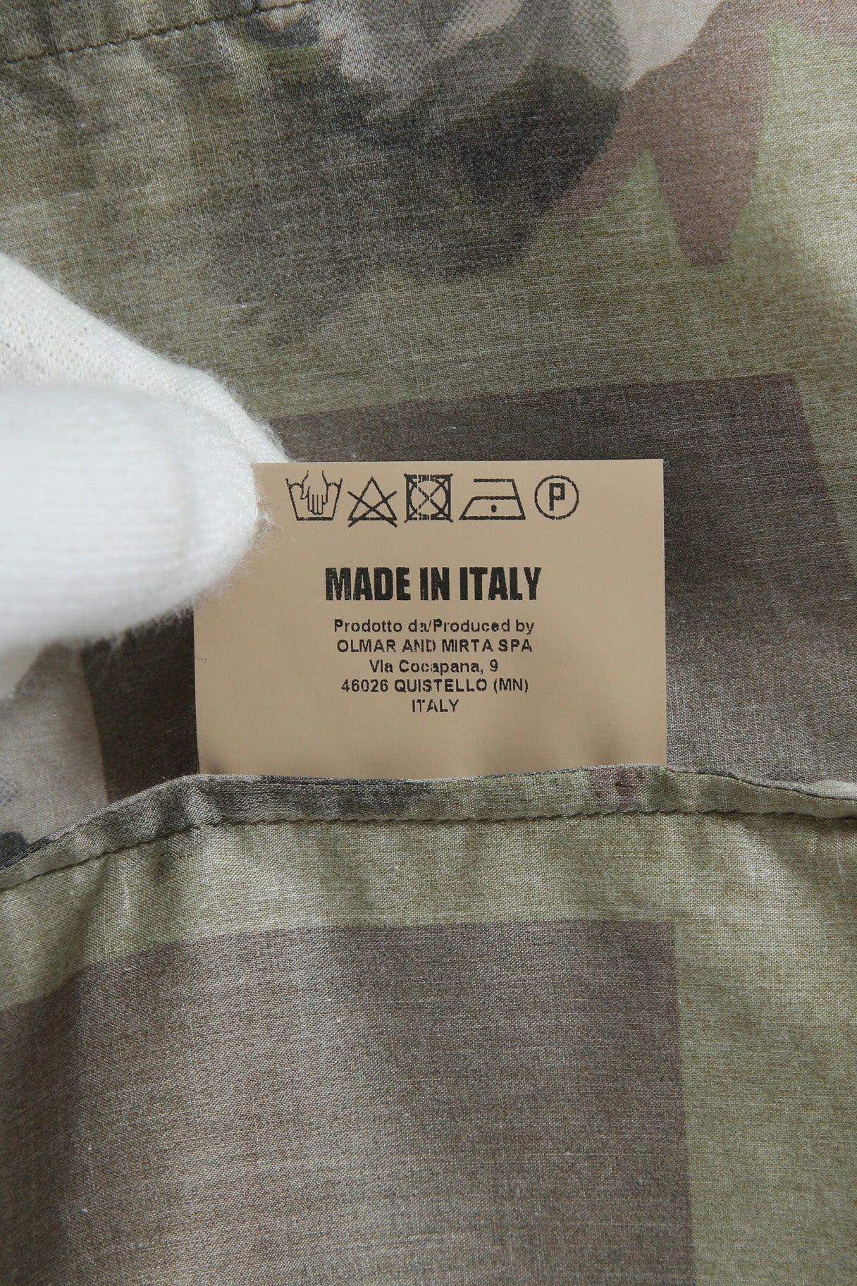 極美品 UMA WANG ユマワン / 2024AW Tab Shirt / UM1503 / 総柄 レギュラーカラー シャツ / size S (ARMY GREEN)