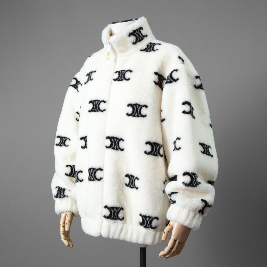 CELINE セリーヌ /  トリオンフ エコファー フリース ジップアップ ジャケット / 2Y983389U / size S (WHITE) ユニセックス