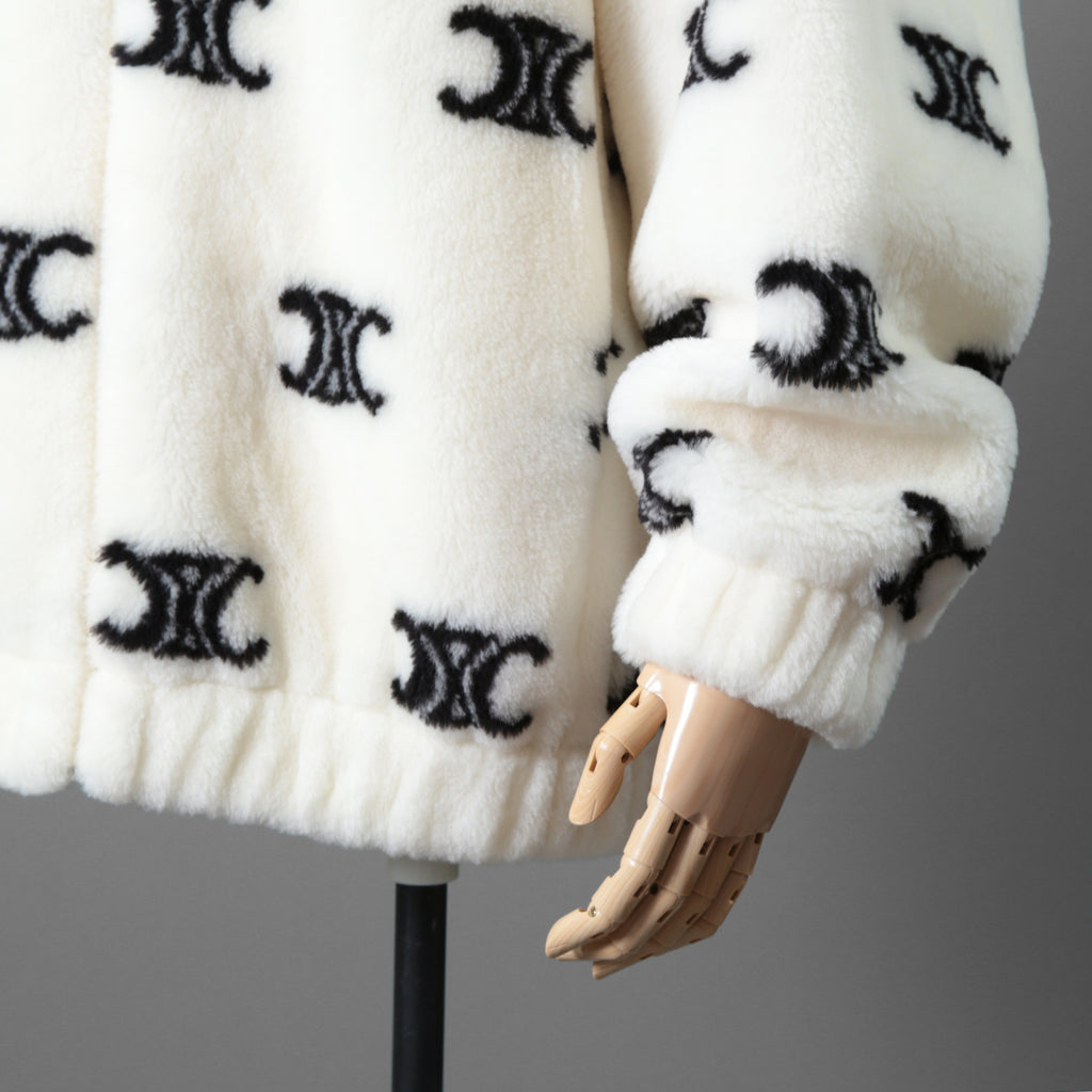 CELINE セリーヌ /  トリオンフ エコファー フリース ジップアップ ジャケット / 2Y983389U / size S (WHITE) ユニセックス