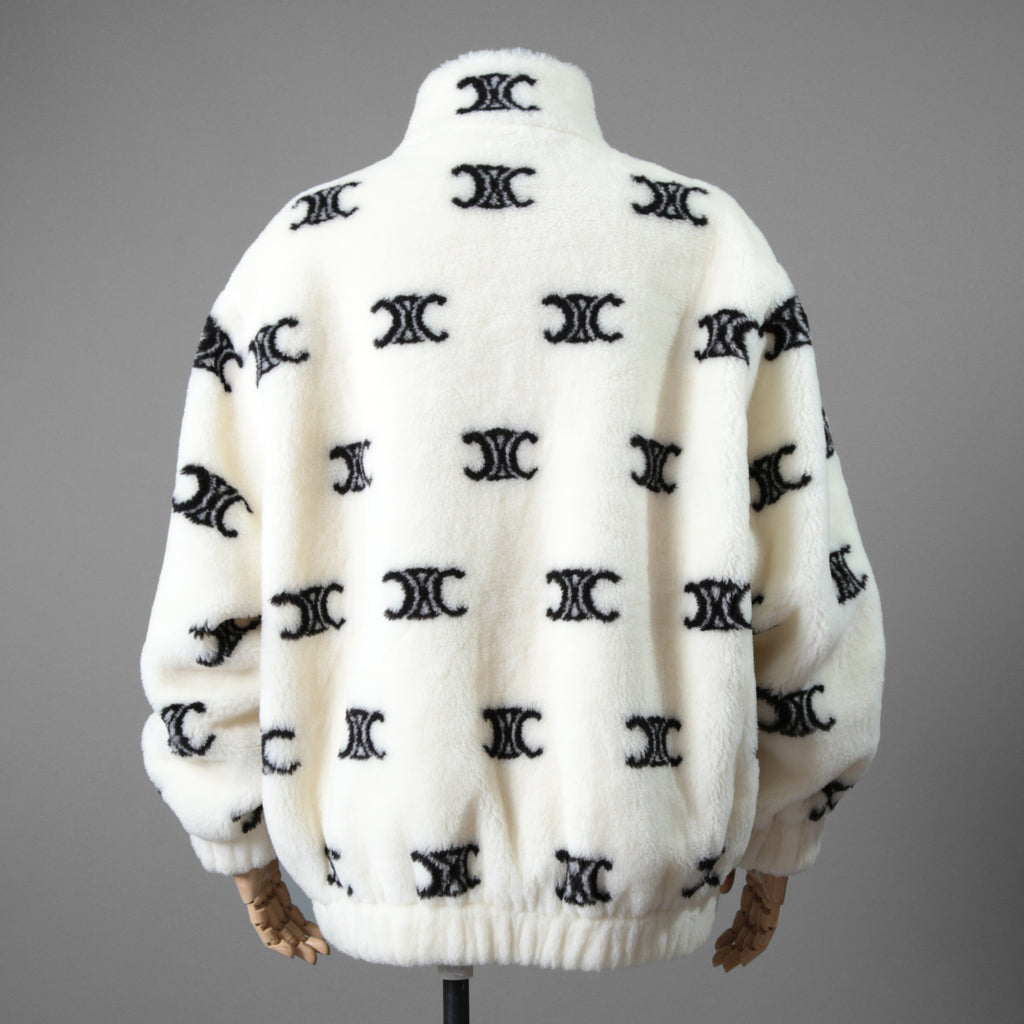 CELINE セリーヌ /  トリオンフ エコファー フリース ジップアップ ジャケット / 2Y983389U / size S (WHITE) ユニセックス