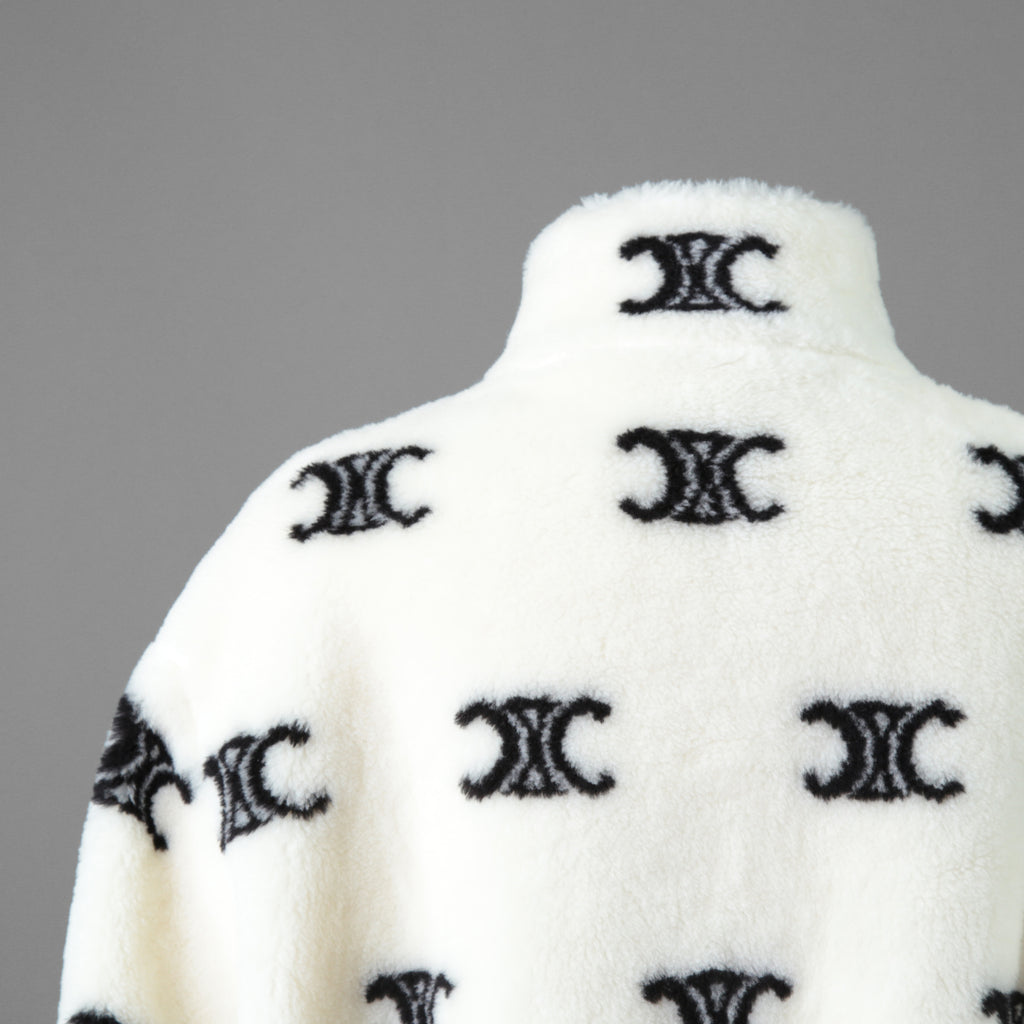 CELINE セリーヌ /  トリオンフ エコファー フリース ジップアップ ジャケット / 2Y983389U / size S (WHITE) ユニセックス