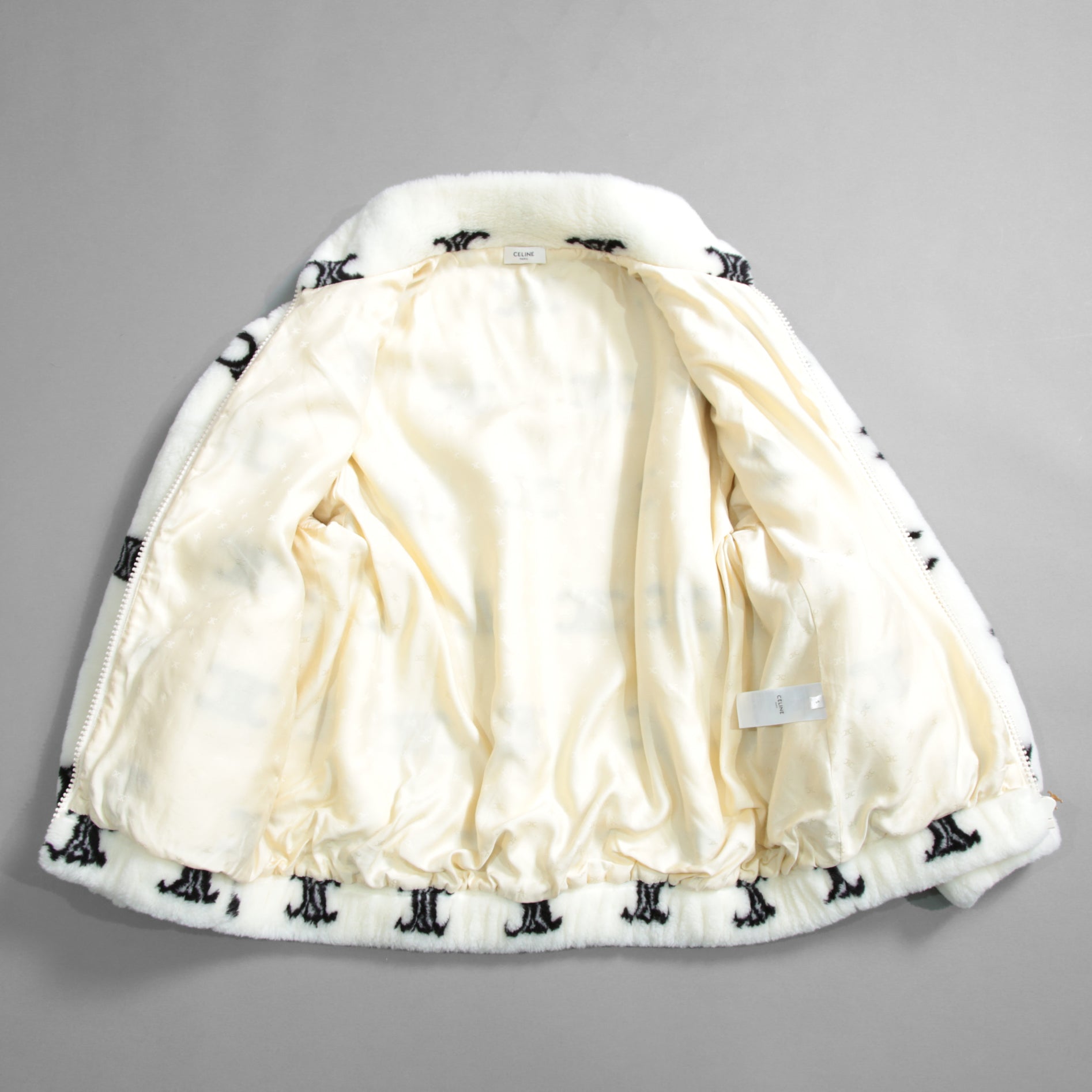 CELINE セリーヌ /  トリオンフ エコファー フリース ジップアップ ジャケット / 2Y983389U / size S (WHITE) ユニセックス