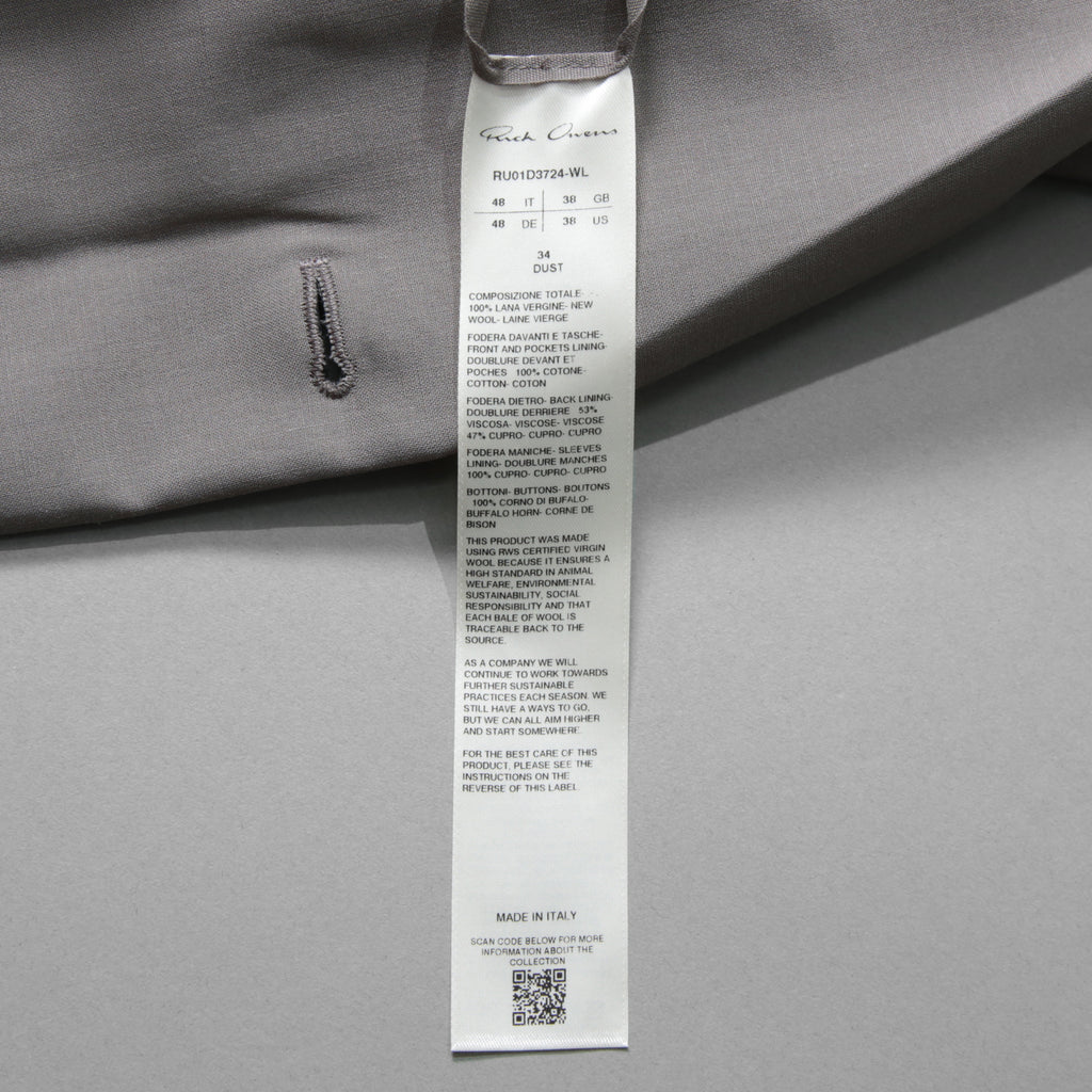 Rick Owens リックオウエンス / 24SS LIDO / 美品 FOG PCKET SOFT BLEZER / RU01D3724-WL / size 48 (DUST)
