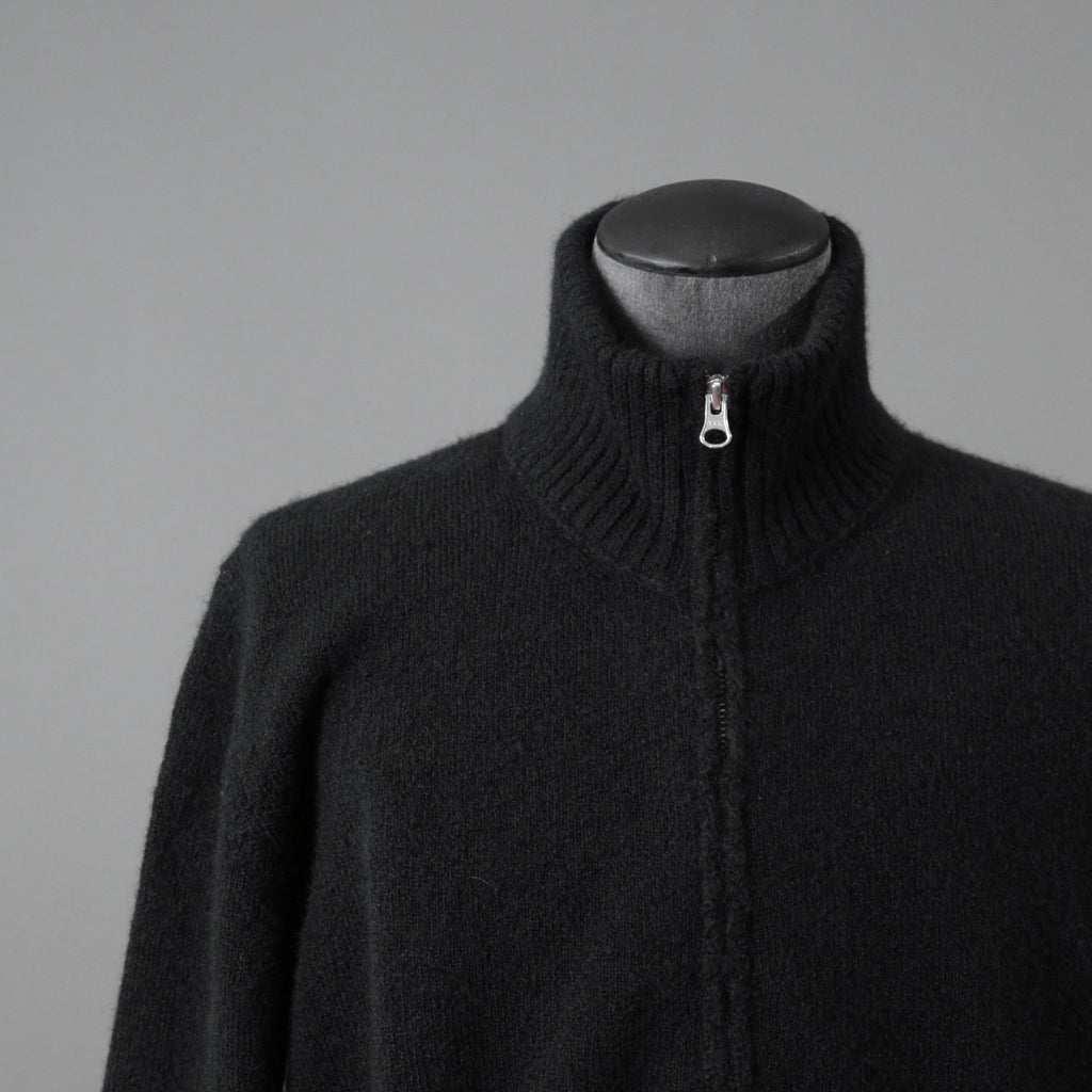 Ten c テンシー / MAGLIERIA MAGLIA APERTA / BRUSHED STRETCH WOOL / ウール ニット ジップアップジャケット / size 50 (BLACK)