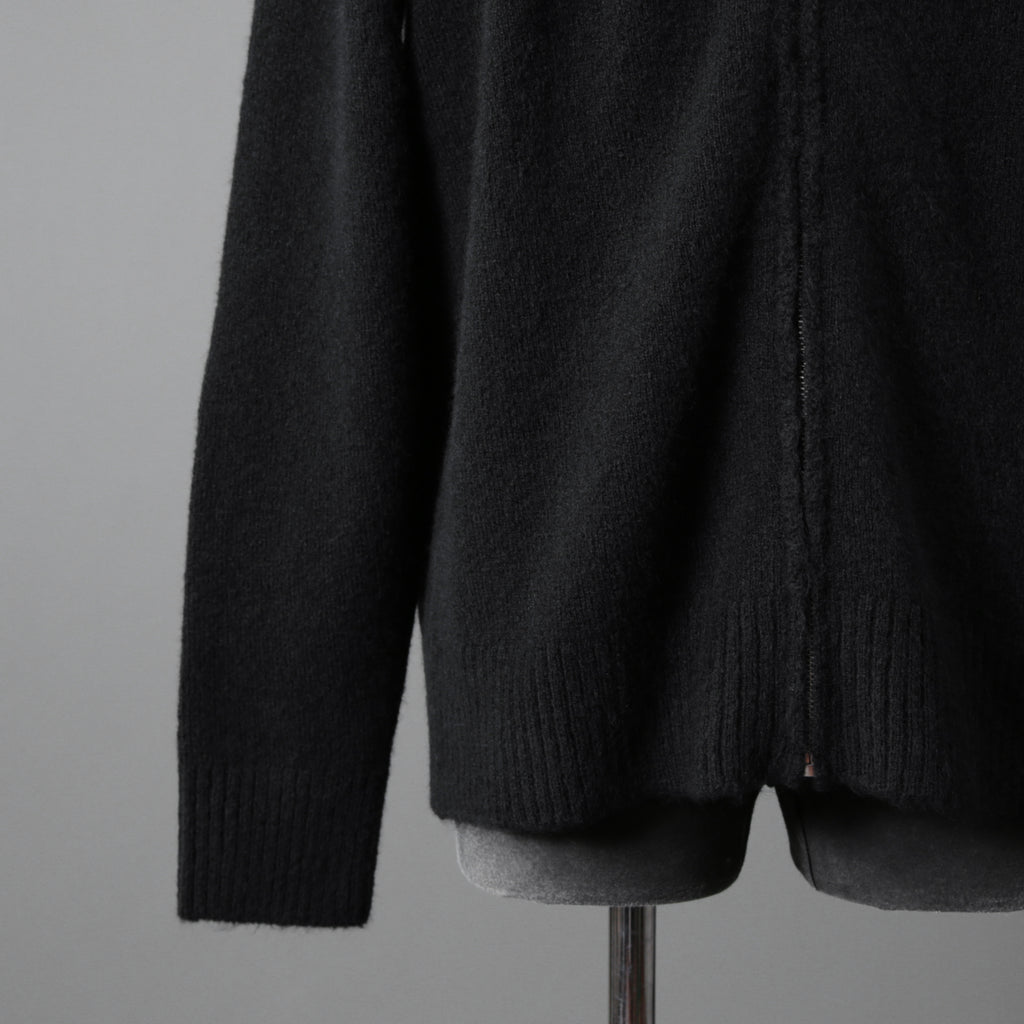 Ten c テンシー / MAGLIERIA MAGLIA APERTA / BRUSHED STRETCH WOOL / ウール ニット ジップアップジャケット / size 50 (BLACK)