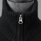 Ten c テンシー / MAGLIERIA MAGLIA APERTA / BRUSHED STRETCH WOOL / ウール ニット ジップアップジャケット / size 50 (BLACK)