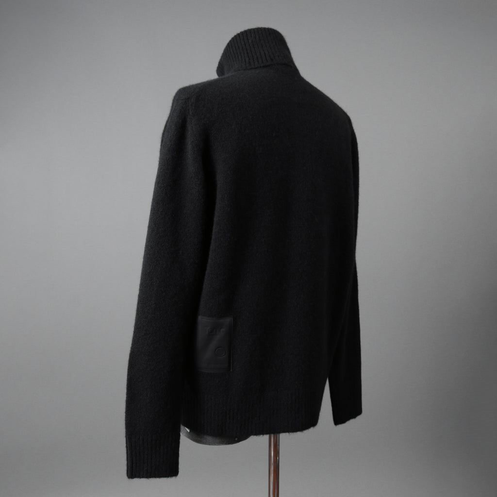 Ten c テンシー / MAGLIERIA MAGLIA APERTA / BRUSHED STRETCH WOOL / ウール ニット ジップアップジャケット / size 50 (BLACK)
