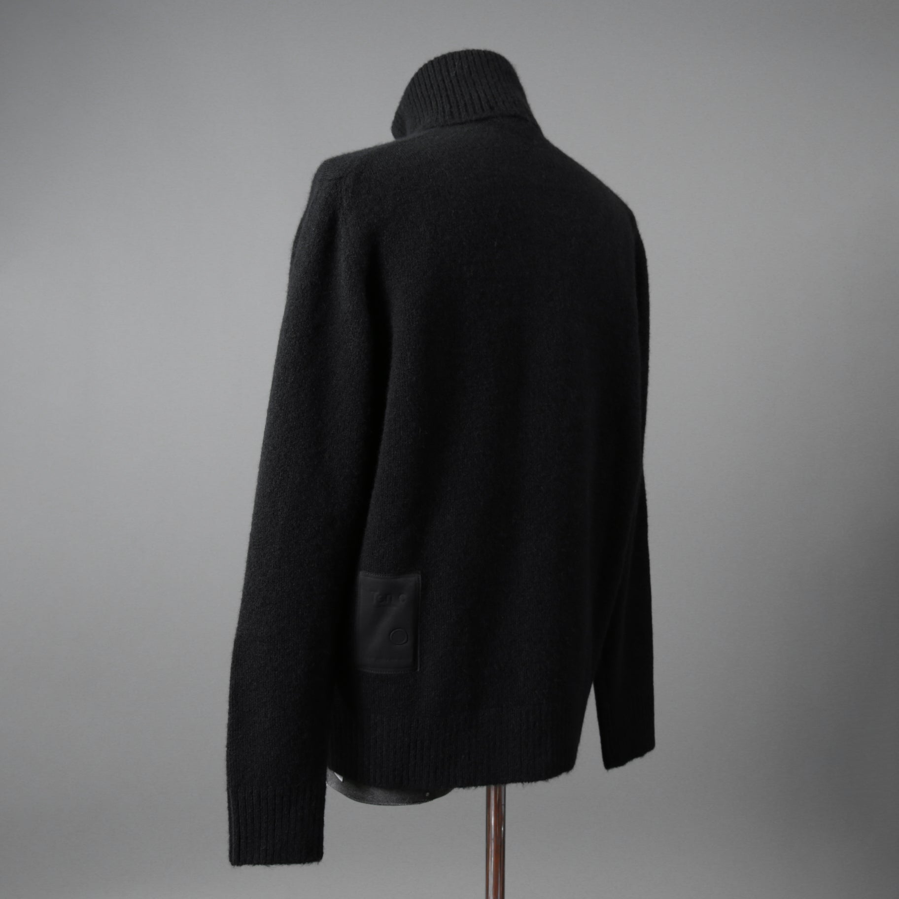 Ten c テンシー / MAGLIERIA MAGLIA APERTA / BRUSHED STRETCH WOOL / ウール ニット ジップアップジャケット / size 50 (BLACK)