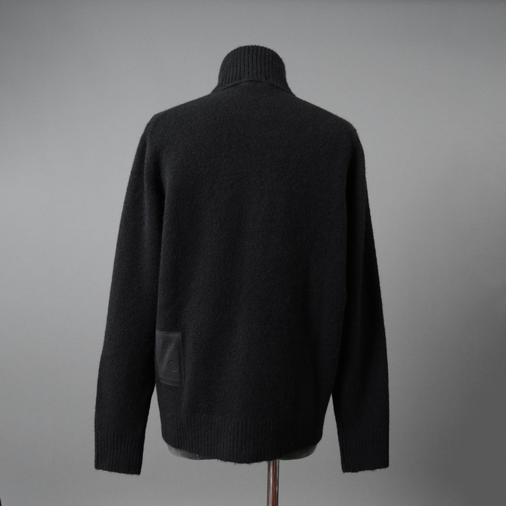 Ten c テンシー / MAGLIERIA MAGLIA APERTA / BRUSHED STRETCH WOOL / ウール ニット ジップアップジャケット / size 50 (BLACK)