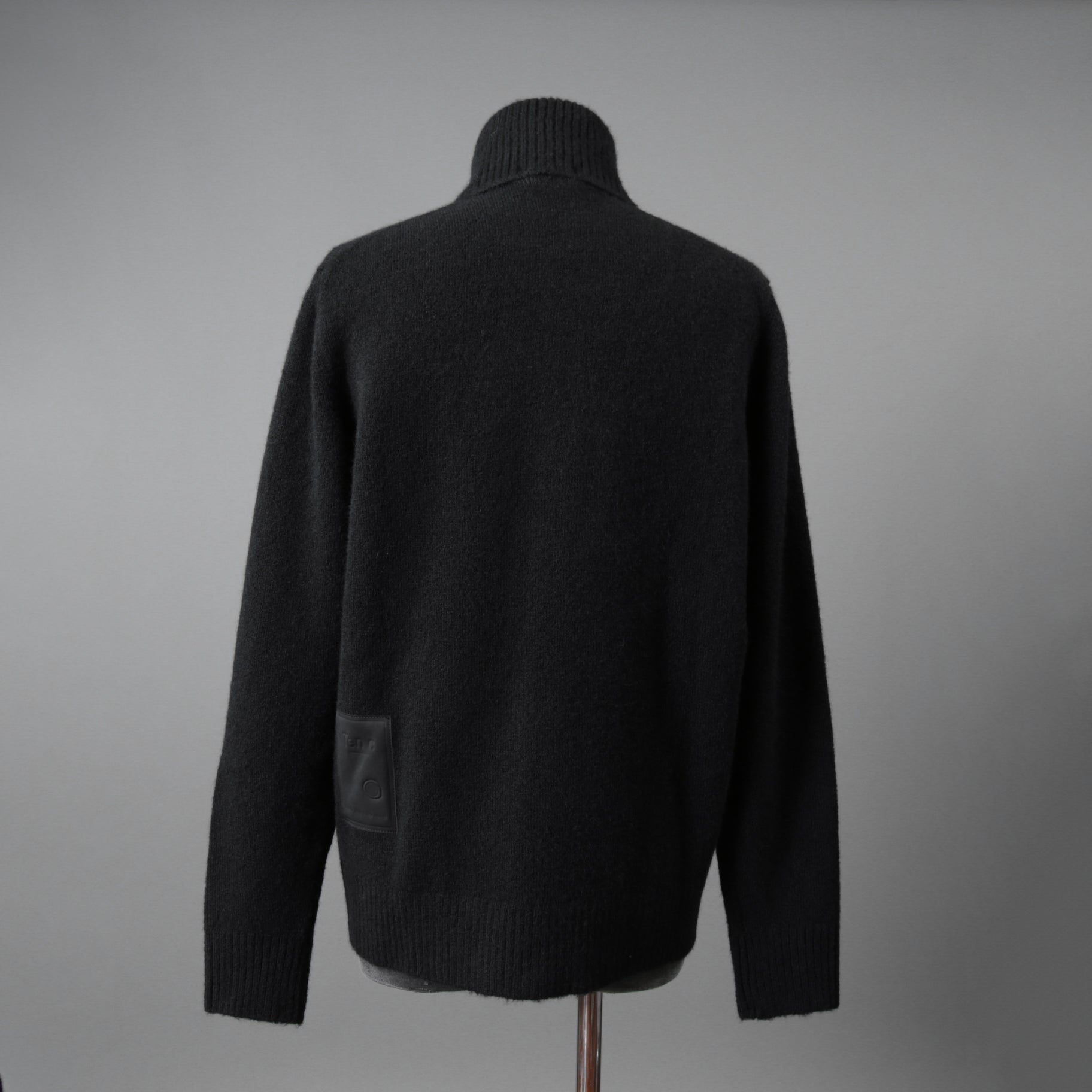 Ten c テンシー / MAGLIERIA MAGLIA APERTA / BRUSHED STRETCH WOOL / ウール ニット ジップアップジャケット / size 50 (BLACK)
