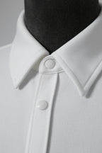 良品 VALENTINO ヴァレンティノ / ラバーロゴ スナップボタン ジャージ 長袖シャツ / ルーズフィット / WV3CIK057G0 / size 44 (WHITE)