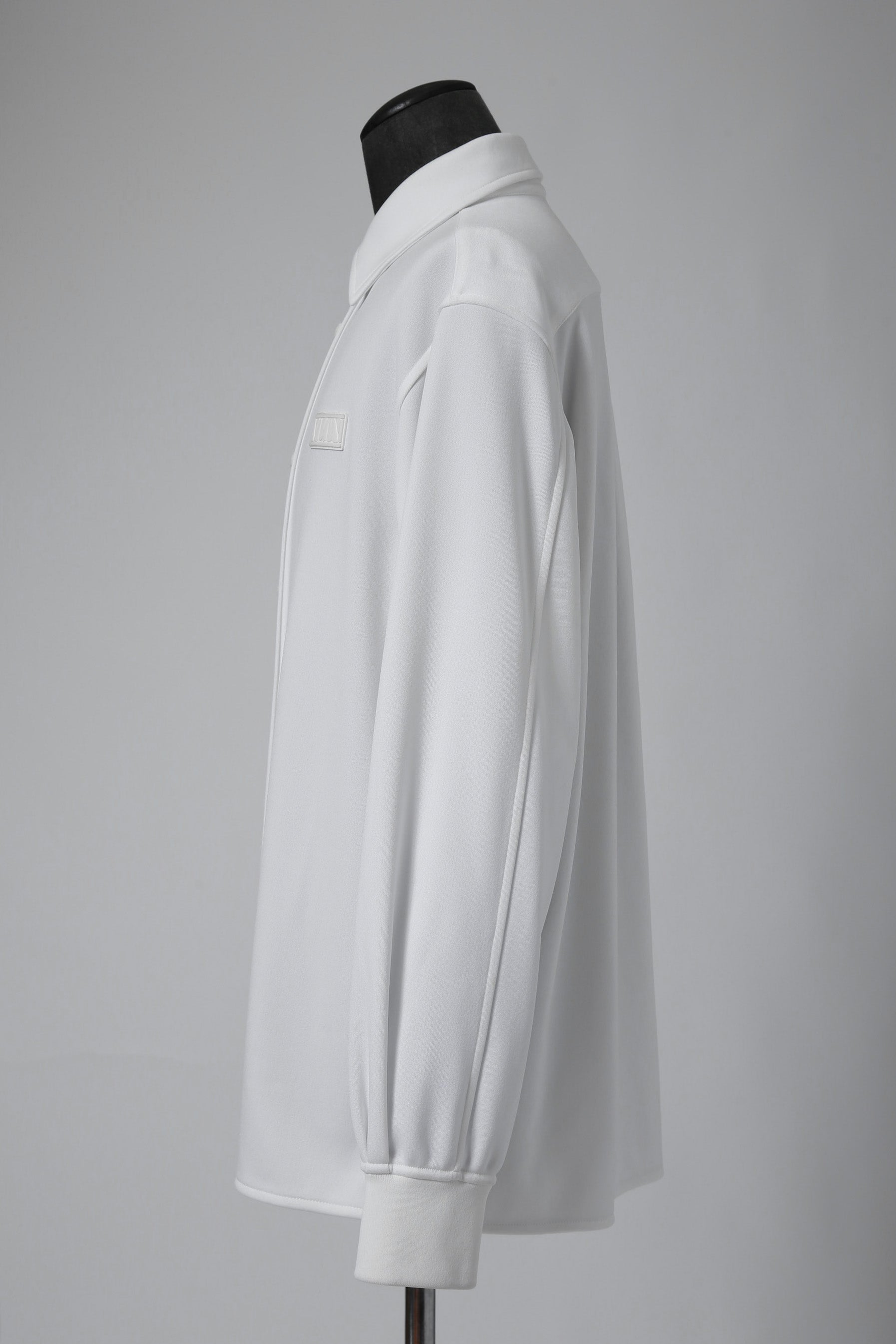 良品 VALENTINO ヴァレンティノ / ラバーロゴ スナップボタン ジャージ 長袖シャツ / ルーズフィット / WV3CIK057G0 / size 44 (WHITE)
