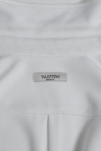 良品 VALENTINO ヴァレンティノ / ラバーロゴ スナップボタン ジャージ 長袖シャツ / ルーズフィット / WV3CIK057G0 / size 44 (WHITE)