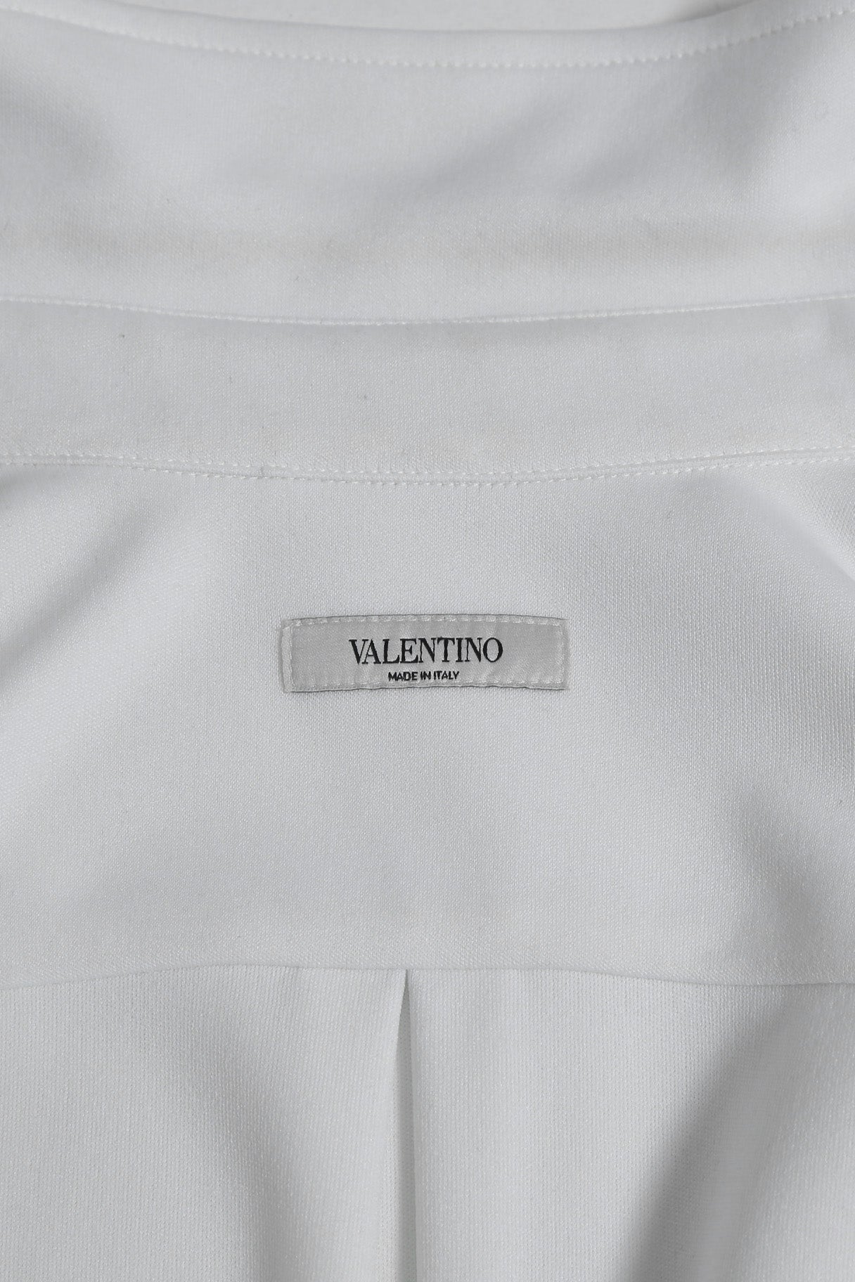 良品 VALENTINO ヴァレンティノ / ラバーロゴ スナップボタン ジャージ 長袖シャツ / ルーズフィット / WV3CIK057G0 / size 44 (WHITE)