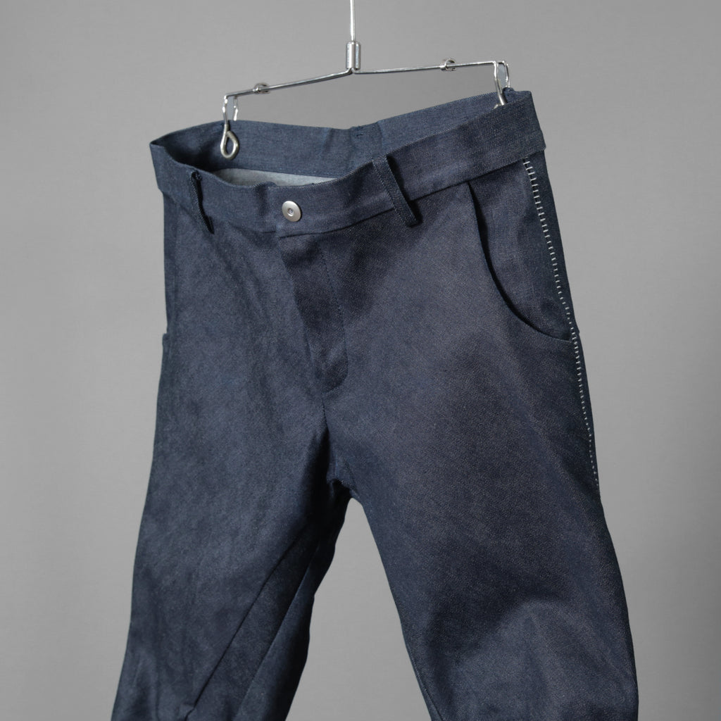 N/07 エヌゼロナナ / SPYRALPANT SLIM 13oz / SPANDEX-DENIM OVERLOCKED / スパイラルデニム / size 46 (INDIGO)