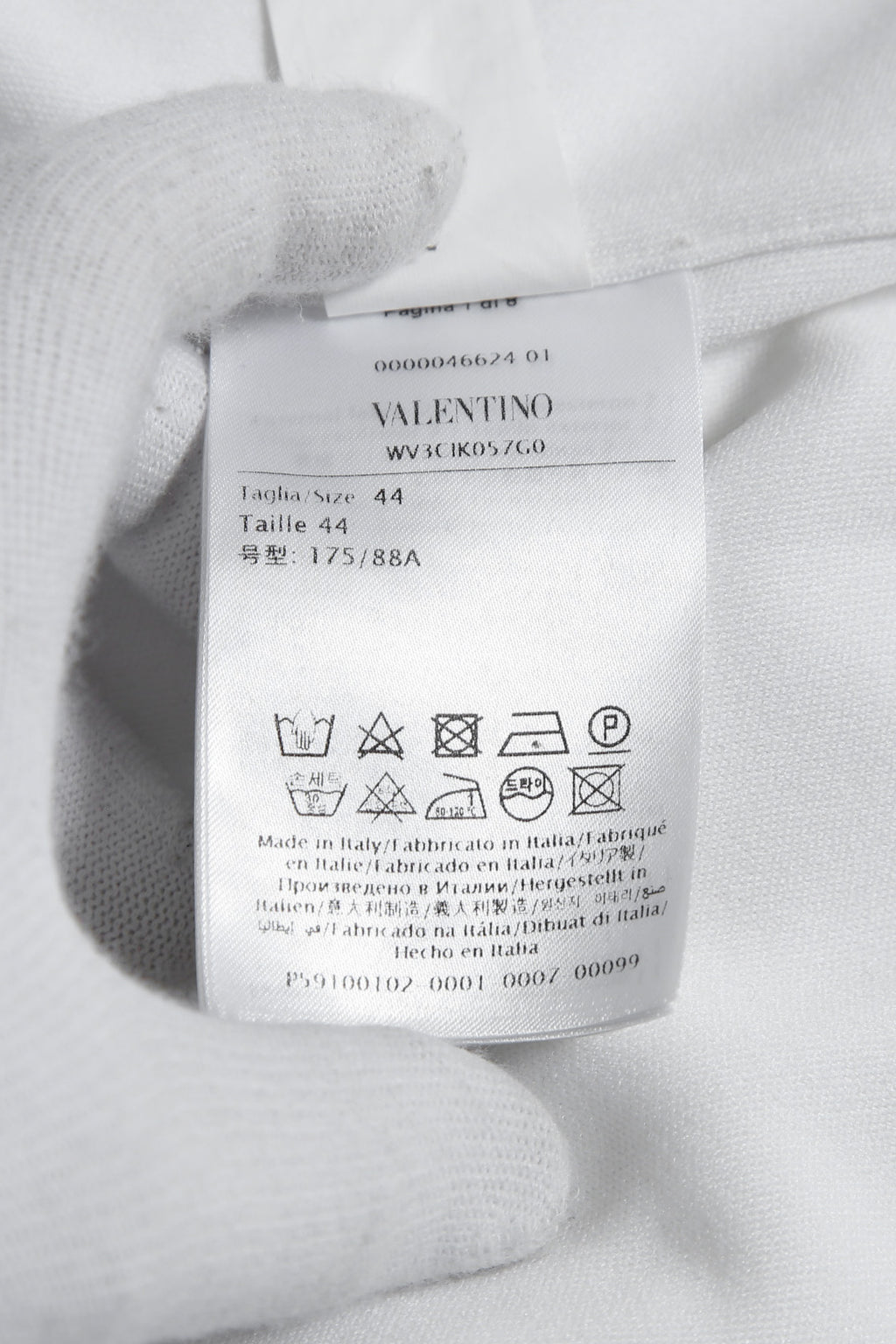 良品 VALENTINO ヴァレンティノ / ラバーロゴ スナップボタン ジャージ 長袖シャツ / ルーズフィット / WV3CIK057G0 / size 44 (WHITE)