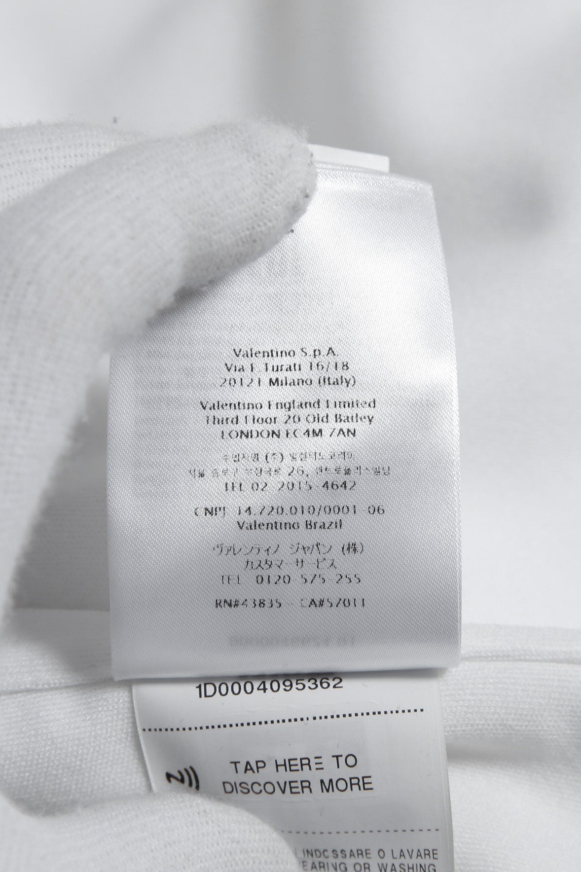 良品 VALENTINO ヴァレンティノ / ラバーロゴ スナップボタン ジャージ 長袖シャツ / ルーズフィット / WV3CIK057G0 / size 44 (WHITE)
