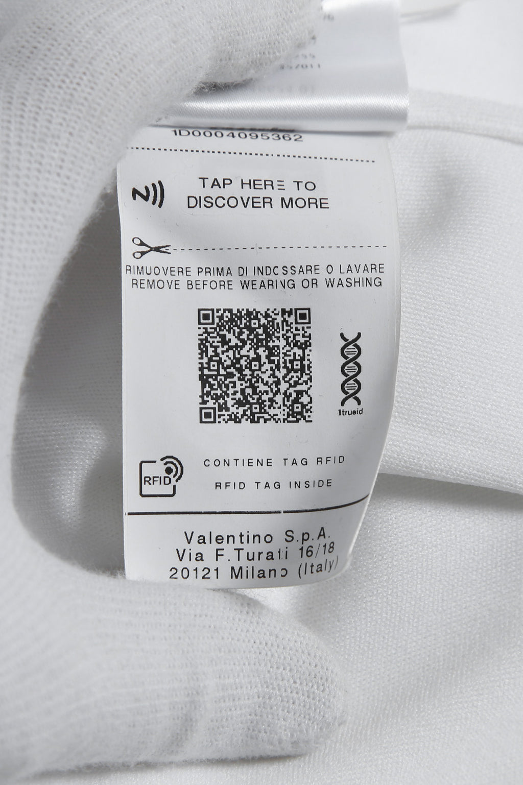 良品 VALENTINO ヴァレンティノ / ラバーロゴ スナップボタン ジャージ 長袖シャツ / ルーズフィット / WV3CIK057G0 / size 44 (WHITE)