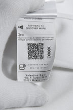 良品 VALENTINO ヴァレンティノ / ラバーロゴ スナップボタン ジャージ 長袖シャツ / ルーズフィット / WV3CIK057G0 / size 44 (WHITE)