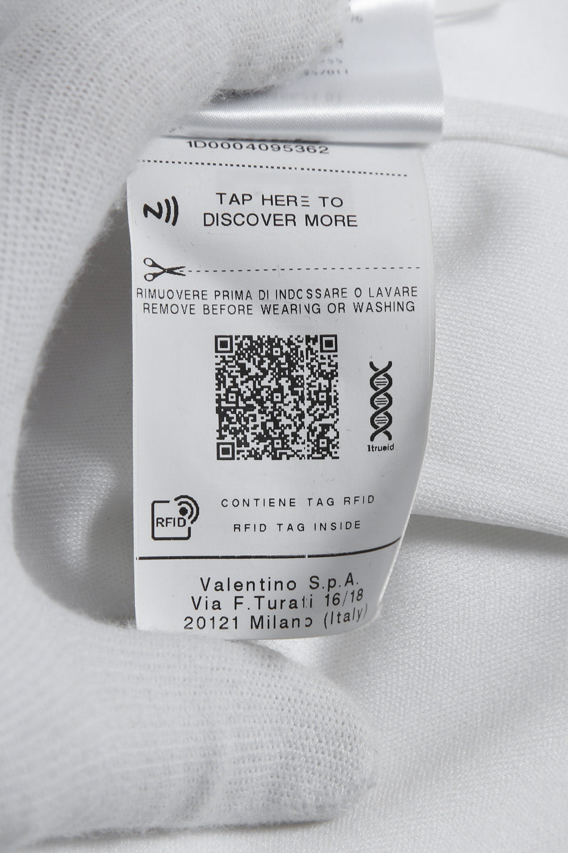 良品 VALENTINO ヴァレンティノ / ラバーロゴ スナップボタン ジャージ 長袖シャツ / ルーズフィット / WV3CIK057G0 / size 44 (WHITE)