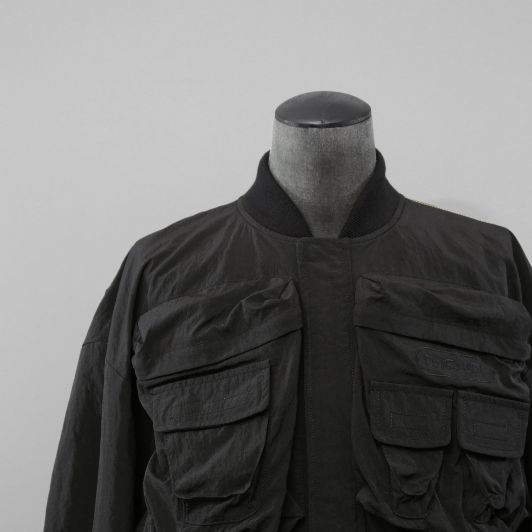 未使用 DIESEL ディーゼル / 23AW J-Stain-Short Jacket / マルチポケット ボンバー ジャケット / size 46 (BLACK)