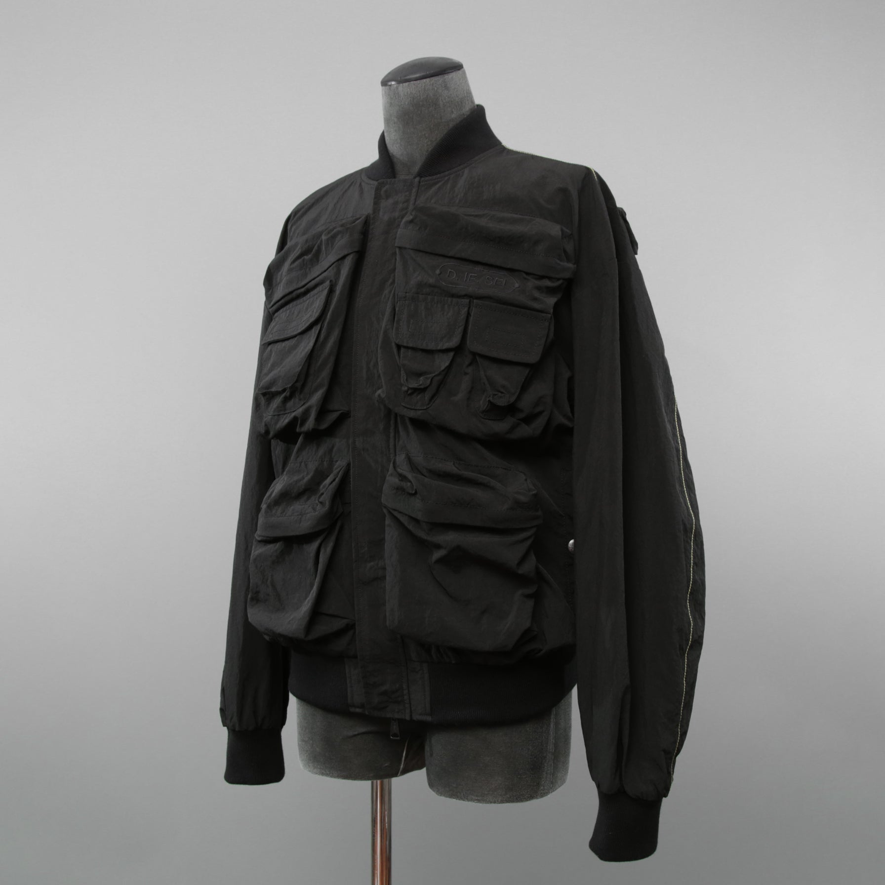 未使用 DIESEL ディーゼル / 23AW J-Stain-Short Jacket / マルチポケット ボンバー ジャケット / size 46 (BLACK)