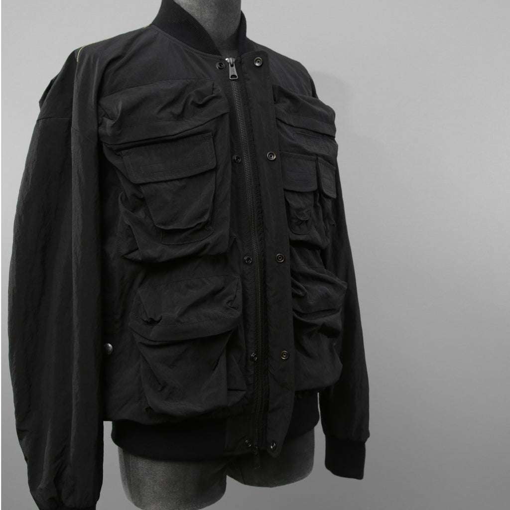 未使用 DIESEL ディーゼル / 23AW J-Stain-Short Jacket / マルチポケット ボンバー ジャケット / size 46 (BLACK)