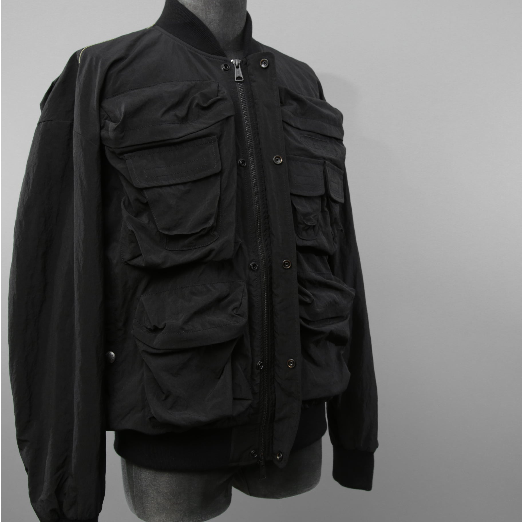 未使用 DIESEL ディーゼル / 23AW J-Stain-Short Jacket / マルチポケット ボンバー ジャケット / size 46 (BLACK)