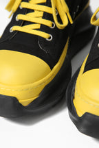 確実正規 Rick Owens DRKSHDW / 22SS アブストラクト ローカット スニーカー / ABSTRACT LOW SNEAKER / size 40 (25cm) ブラック×イエロー