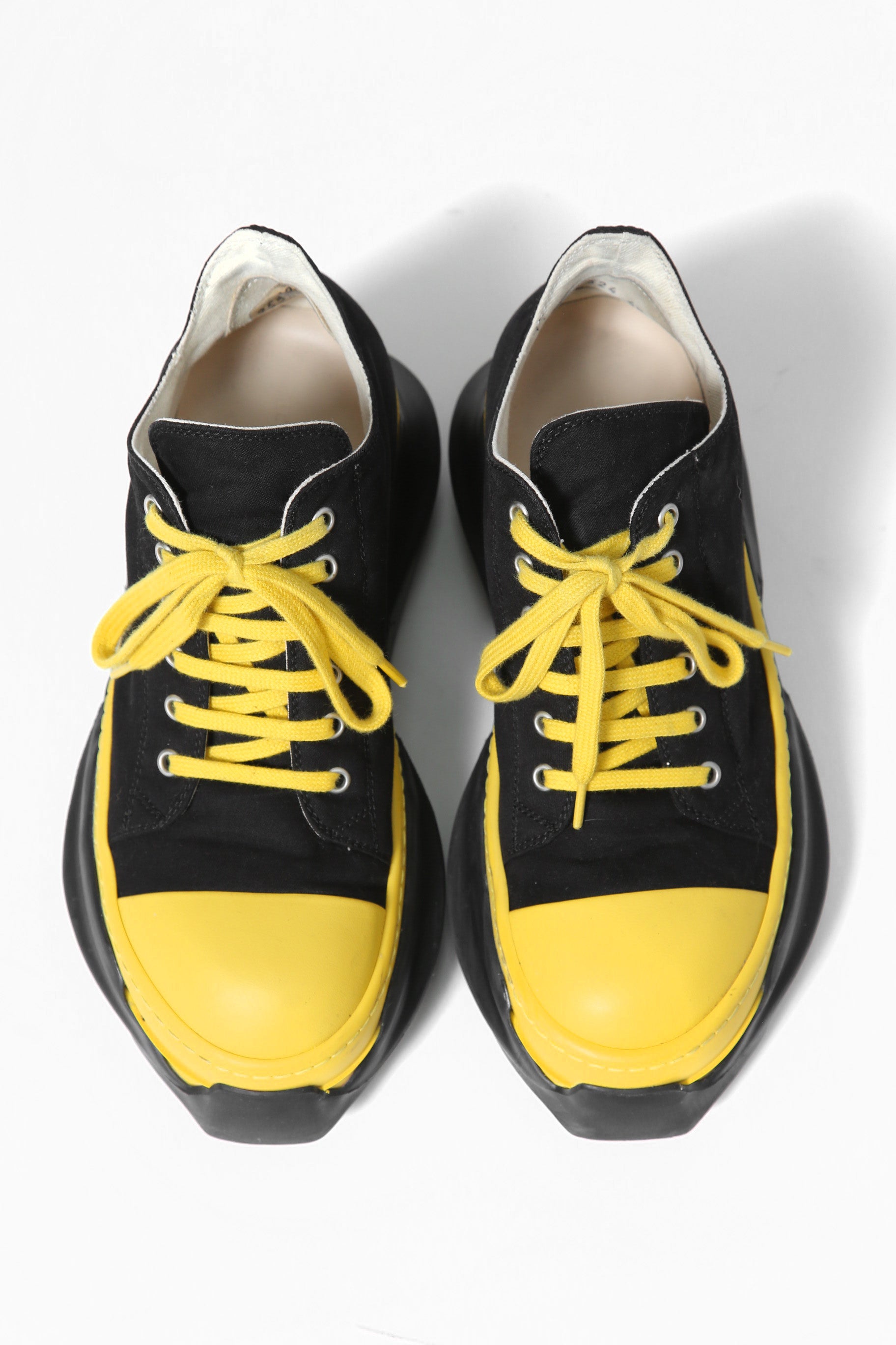 確実正規 Rick Owens DRKSHDW / 22SS アブストラクト ローカット スニーカー / ABSTRACT LOW SNEAKER / size 40 (25cm) ブラック×イエロー