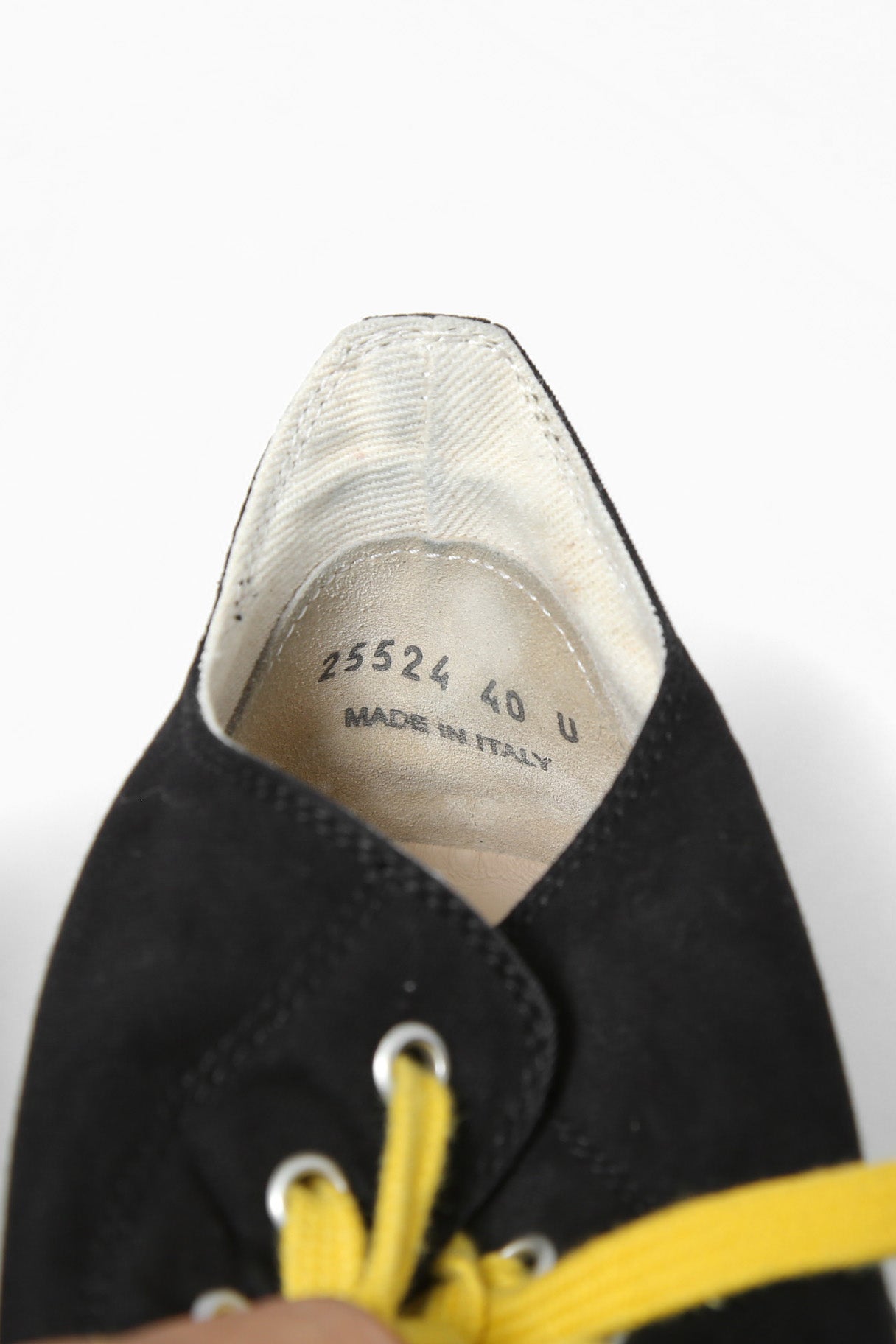 確実正規 Rick Owens DRKSHDW / 22SS アブストラクト ローカット スニーカー / ABSTRACT LOW SNEAKER / size 40 (25cm) ブラック×イエロー