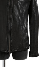 希少 新品 イサムカタヤマ バックラッシュ The LINE / イタリーカーフ 二段染め 襟付きブルゾン T-148 / size M (BLACK)