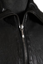 希少 新品 イサムカタヤマ バックラッシュ The LINE / イタリーカーフ 二段染め 襟付きブルゾン T-148 / size M (BLACK)