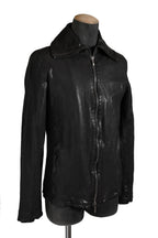 希少 新品 イサムカタヤマ バックラッシュ The LINE / イタリーカーフ 二段染め 襟付きブルゾン T-148 / size M (BLACK)