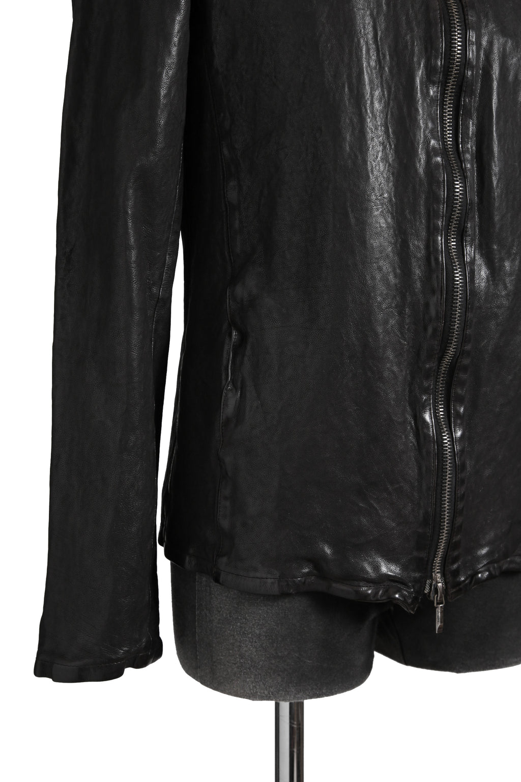 希少 新品 イサムカタヤマ バックラッシュ The LINE / イタリーカーフ 二段染め 襟付きブルゾン T-148 / size M (BLACK)