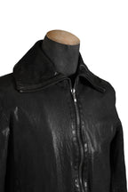 希少 新品 イサムカタヤマ バックラッシュ The LINE / イタリーカーフ 二段染め 襟付きブルゾン T-148 / size M (BLACK)
