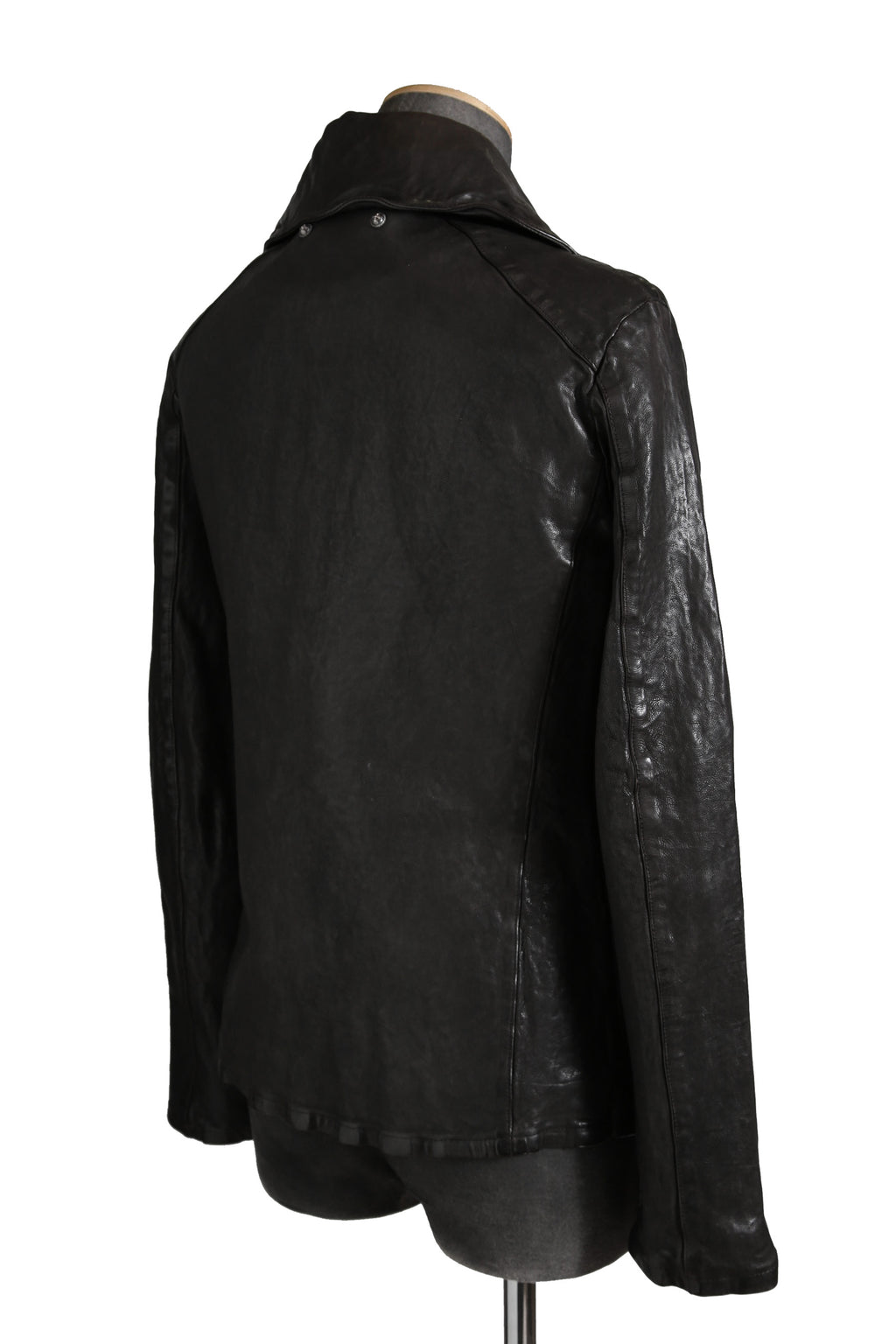 希少 新品 イサムカタヤマ バックラッシュ The LINE / イタリーカーフ 二段染め 襟付きブルゾン T-148 / size M (BLACK)