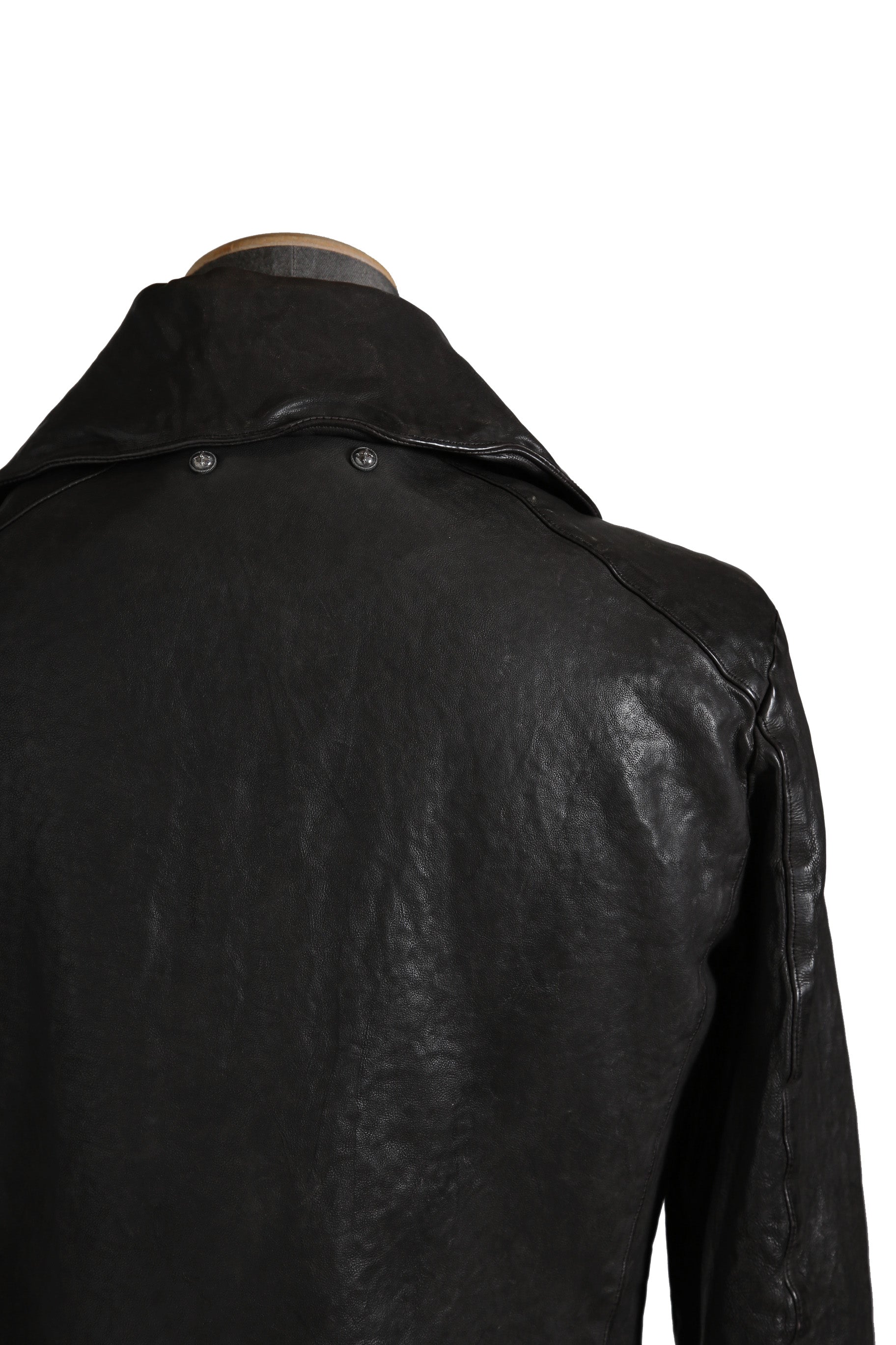 希少 新品 イサムカタヤマ バックラッシュ The LINE / イタリーカーフ 二段染め 襟付きブルゾン T-148 / size M (BLACK)