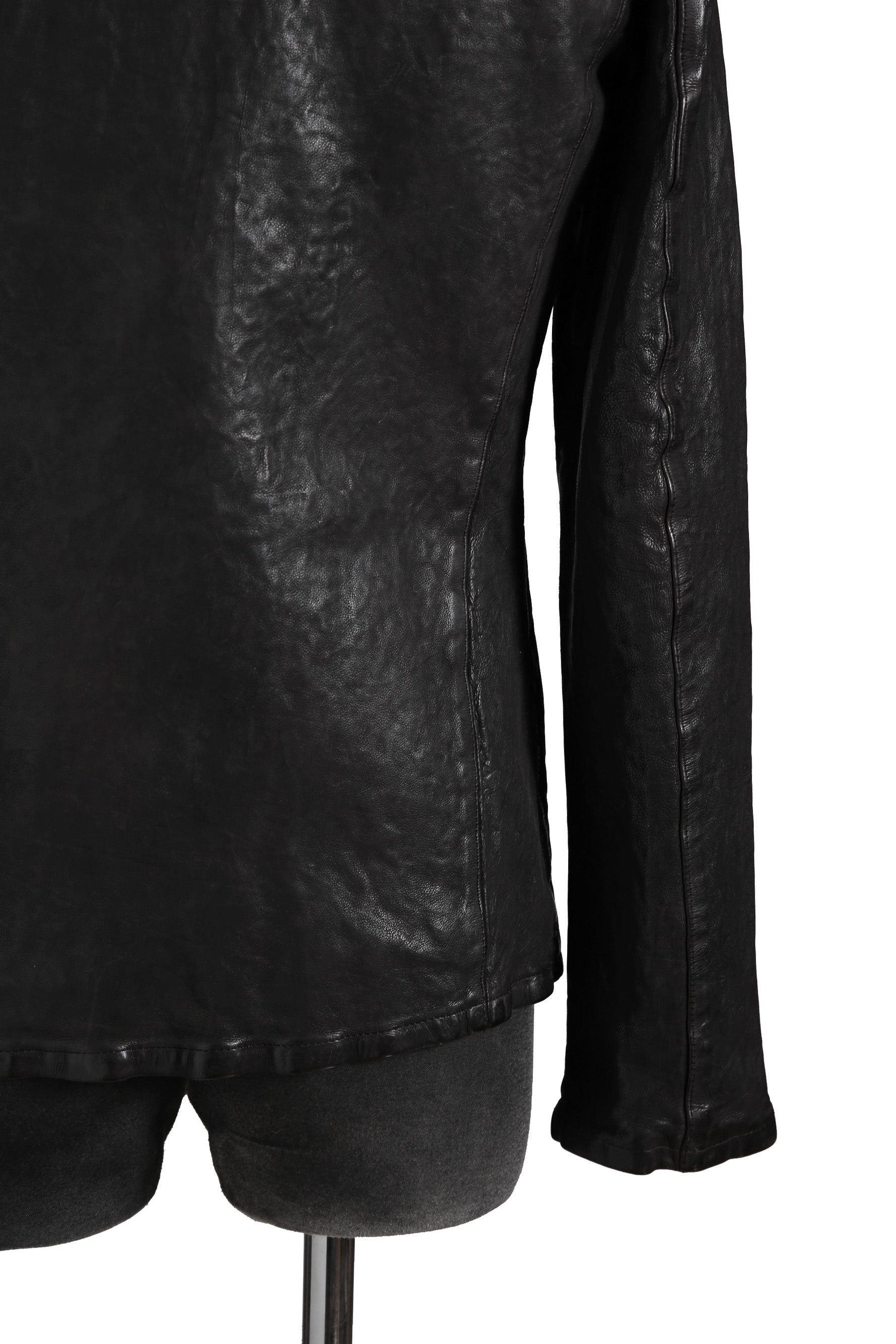 希少 新品 イサムカタヤマ バックラッシュ The LINE / イタリーカーフ 二段染め 襟付きブルゾン T-148 / size M (BLACK)