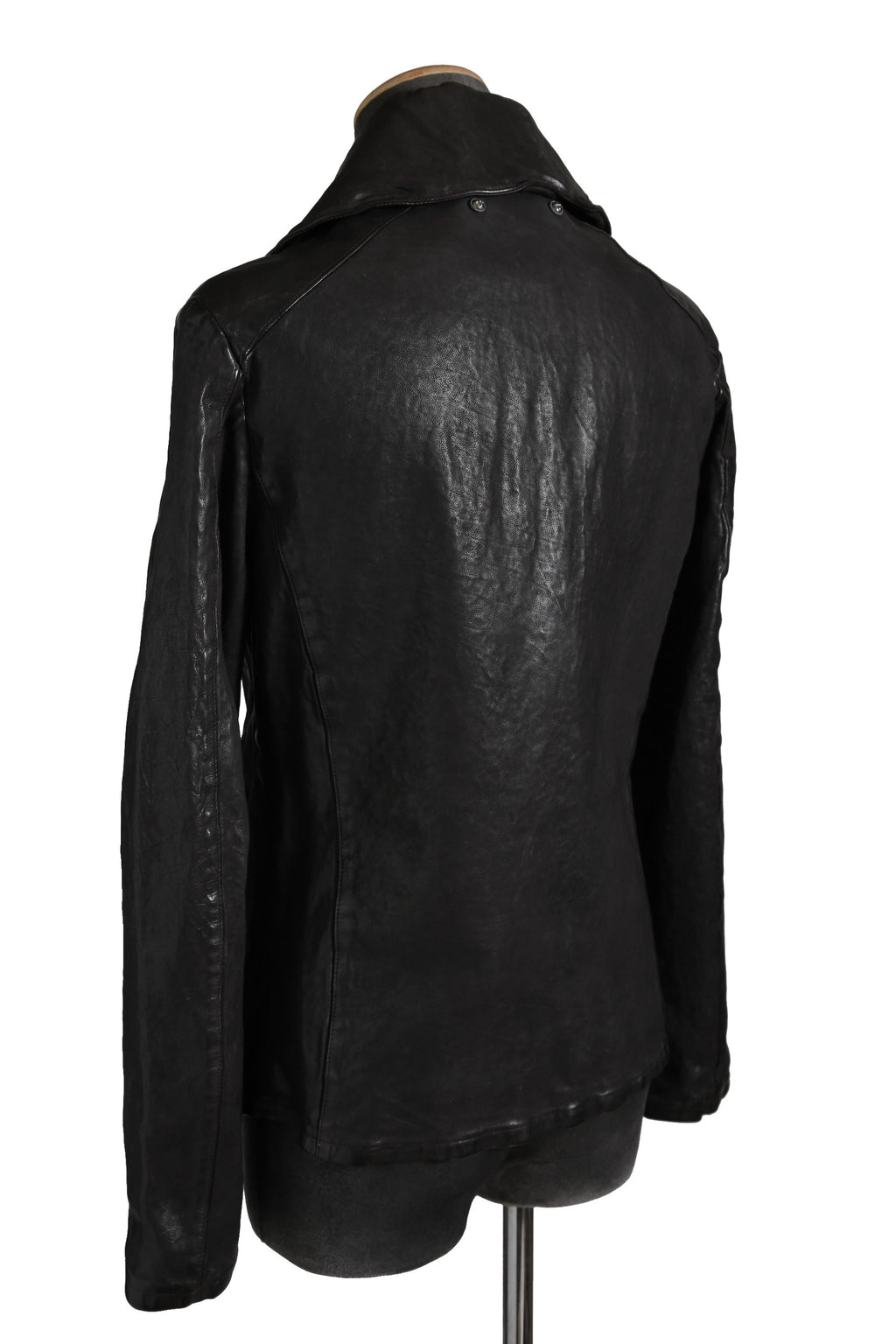 希少 新品 イサムカタヤマ バックラッシュ The LINE / イタリーカーフ 二段染め 襟付きブルゾン T-148 / size M (BLACK)